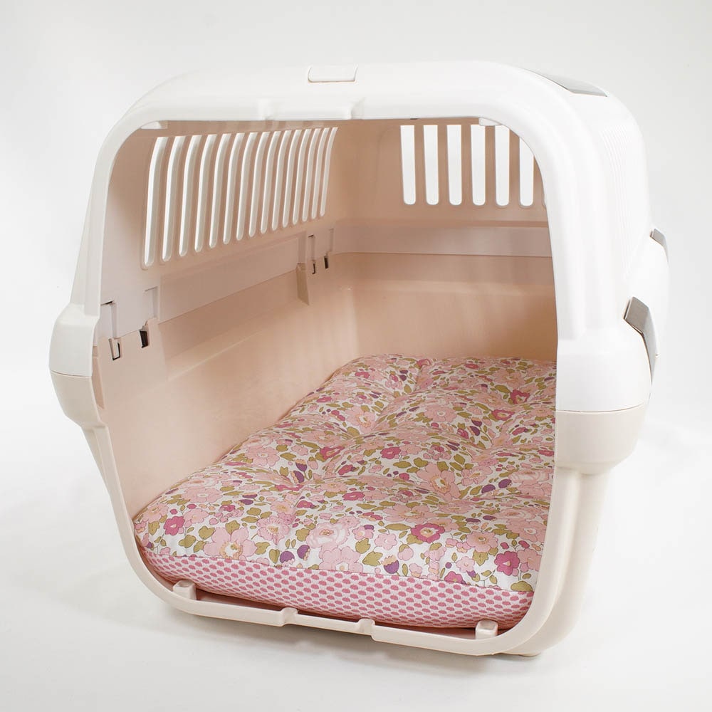 夏用縁無しクッションベッド iCOLD 接触冷感 リバティプリント Betsy ピンク Mサイズ