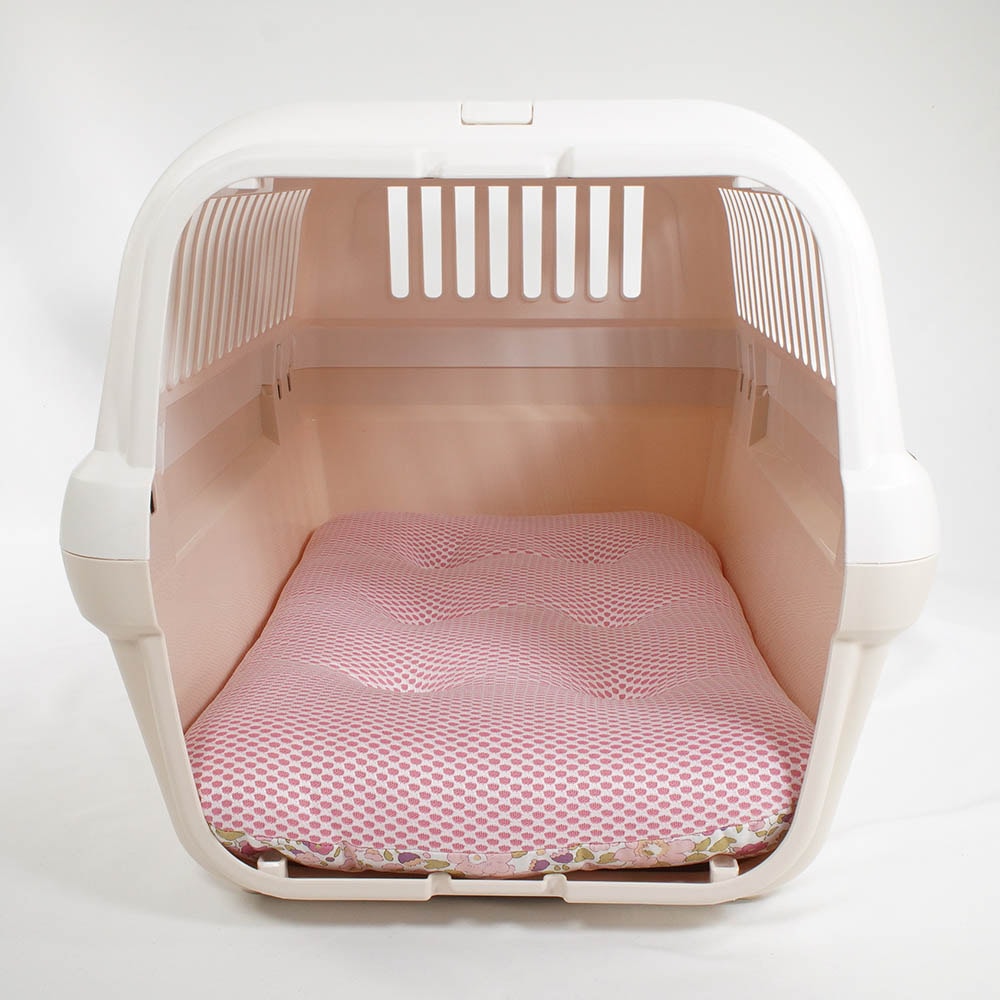 夏用縁無しクッションベッド iCOLD 接触冷感 リバティプリント Betsy ピンク Mサイズ