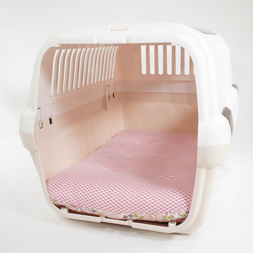 夏用縁無しクッションベッド iCOLD 接触冷感 リバティプリント Betsy ピンク Mサイズ