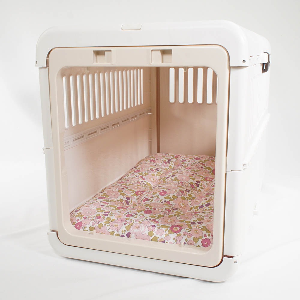 夏用縁無しクッションベッド iCOLD 接触冷感 リバティプリント Betsy ピンク Mサイズ