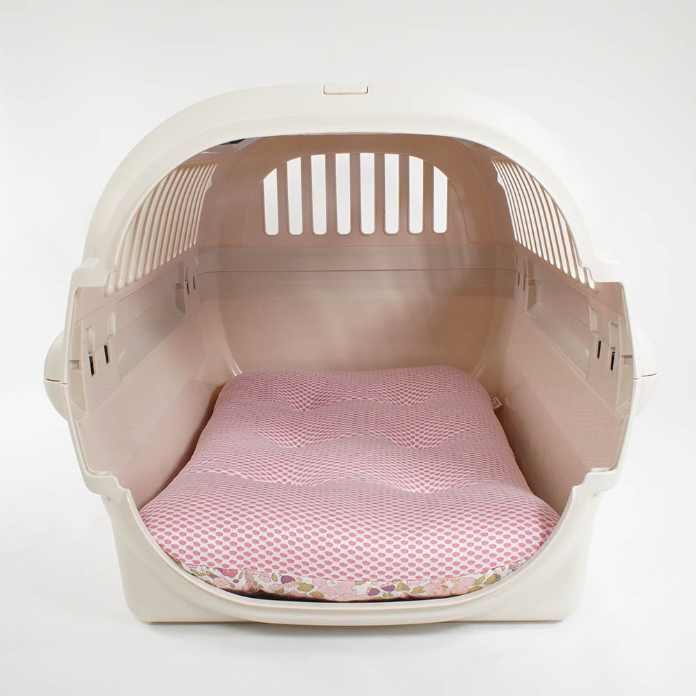 夏用縁無しクッションベッド iCOLD 接触冷感 リバティプリント Betsy ピンク Mサイズ