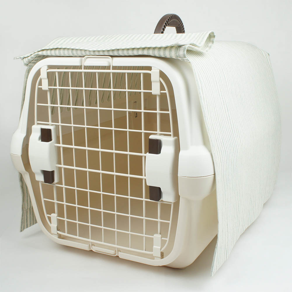 ペットキャリー 目隠し イージーカバー/クレートカバー  ブルーストライプ＜マルチ幅＞ Mサイズ