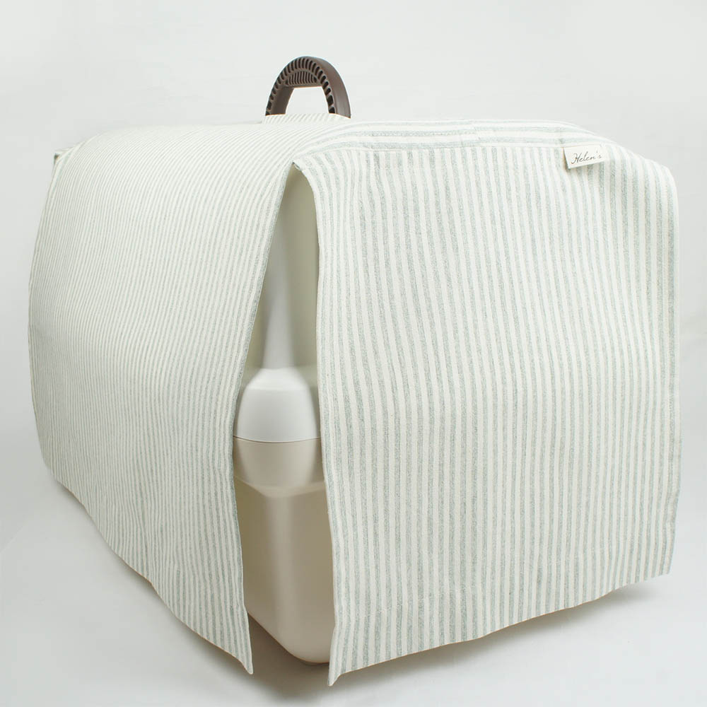 ペットキャリー 目隠し イージーカバー/クレートカバー  ブルーストライプ＜マルチ幅＞ Mサイズ