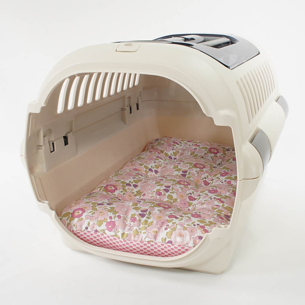 夏用縁無しクッションベッド iCOLD 接触冷感 リバティプリント Betsy ピンク Sサイズ