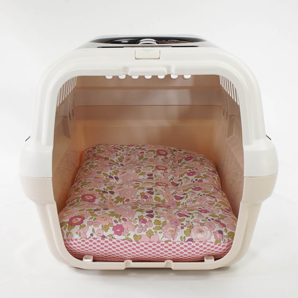 夏用縁無しクッションベッド iCOLD 接触冷感 リバティプリント Betsy ピンク Sサイズ