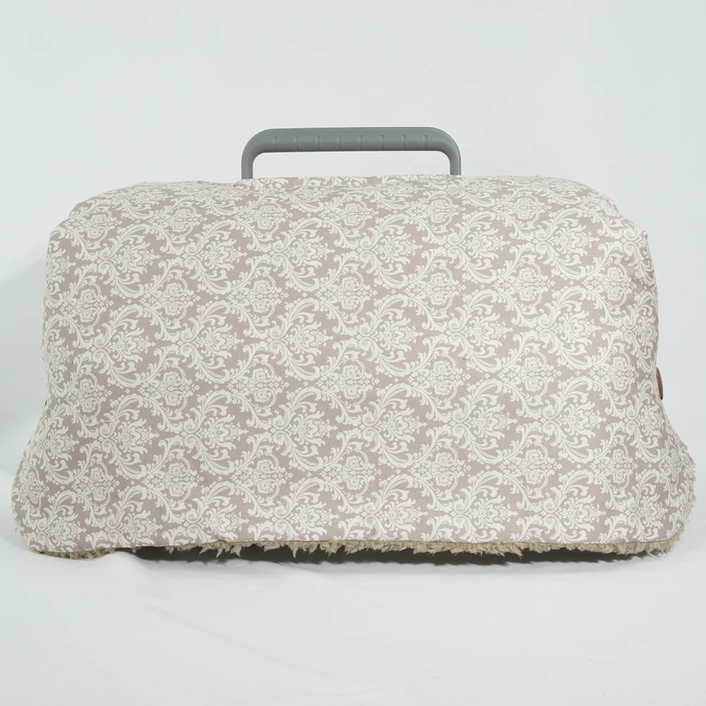 あったか３WAY キャリーカバーブランケット ダマスク ベージュファー＜マルチ幅＞ Sサイズ（トグルボタン付き）