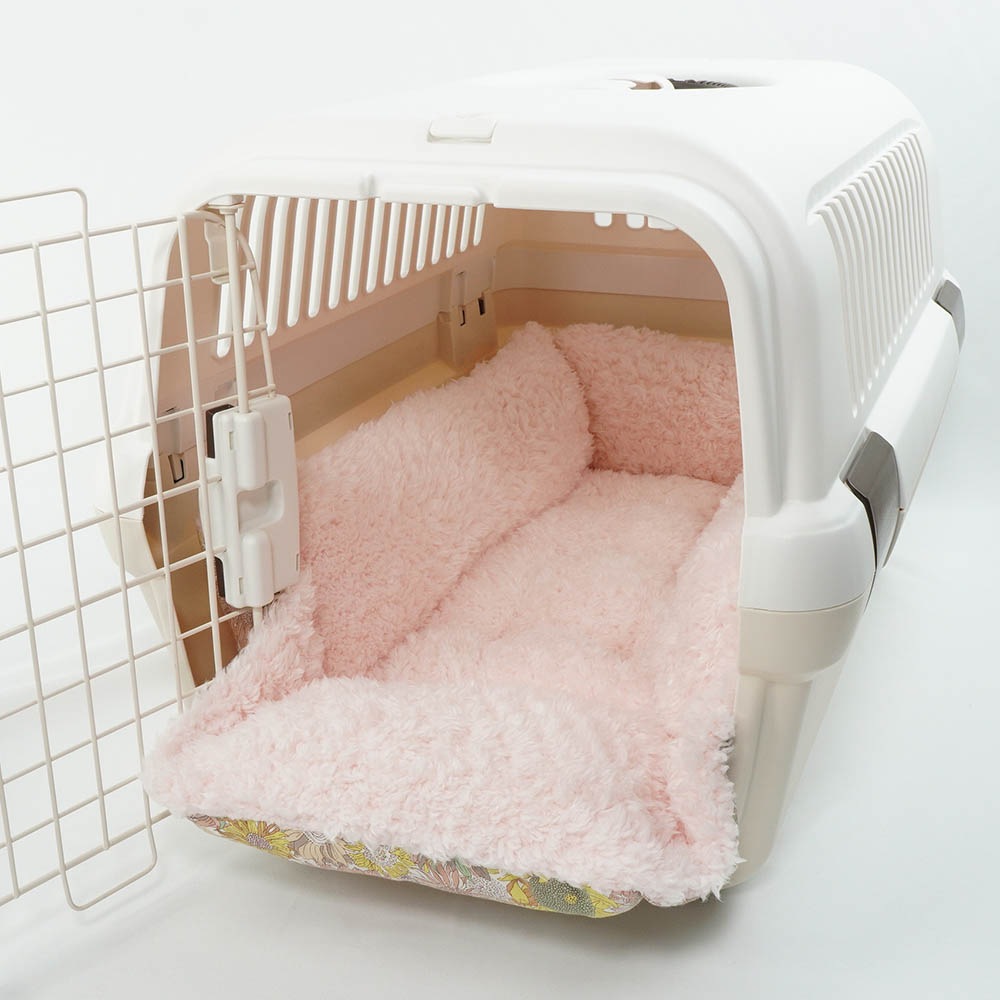 【限定品】ペットが喜ぶ キャリークッションベッド リバティプリント スモールスザンナ シャービーピンクファー Mサイズ