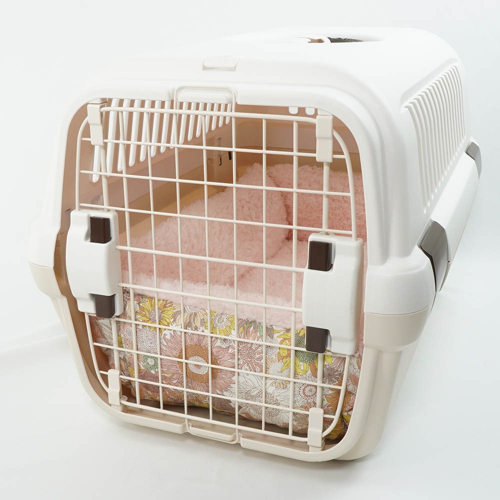 【限定品】ペットが喜ぶ キャリークッションベッド リバティプリント スモールスザンナ シャービーピンクファー Mサイズ