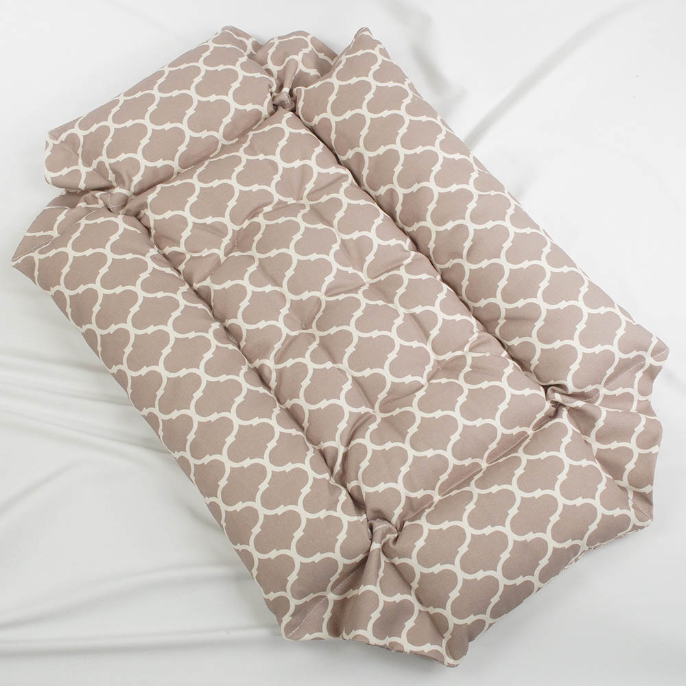 ペットが喜ぶ キャリークッションベッド/クレートクッション ダマスクモロッカン ベージュ Mサイズ