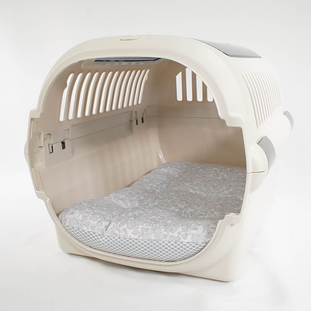 夏用縁無しクッションベッド iCOLD 接触冷感 リバティプリント Betsy グレー Mサイズ