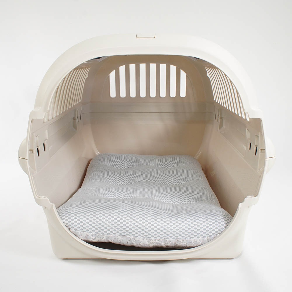 夏用縁無しクッションベッド iCOLD 接触冷感 リバティプリント Betsy グレー Mサイズ