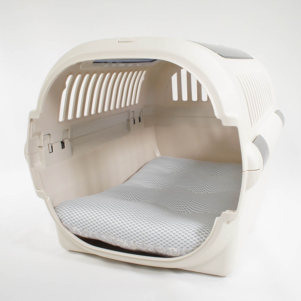 夏用縁無しクッションベッド iCOLD 接触冷感 リバティプリント Betsy グレー Mサイズ