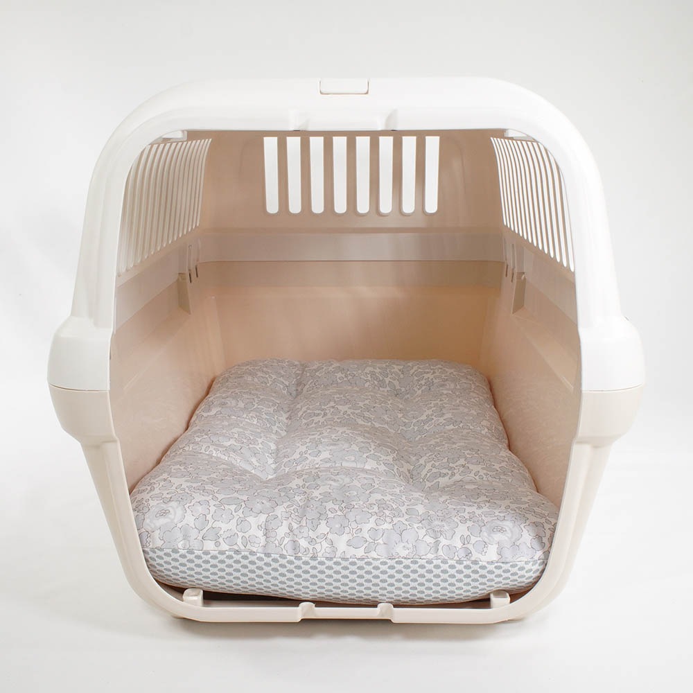 夏用縁無しクッションベッド iCOLD 接触冷感 リバティプリント Betsy グレー Mサイズ