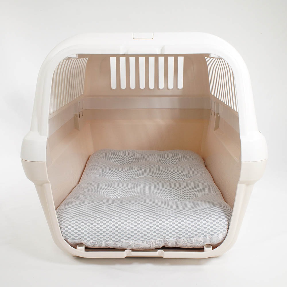 夏用縁無しクッションベッド iCOLD 接触冷感 リバティプリント Betsy グレー Mサイズ