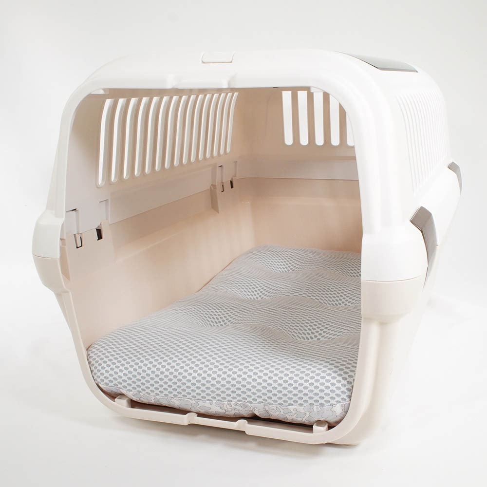 夏用縁無しクッションベッド iCOLD 接触冷感 リバティプリント Betsy グレー Mサイズ