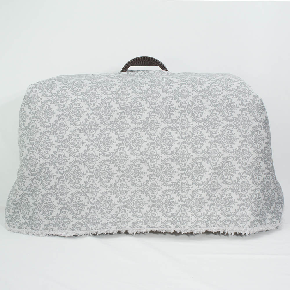 あったか３WAY キャリーカバーブランケット ダマスク グレーファー＜マルチ幅＞ Mサイズ（トグルボタン付き）