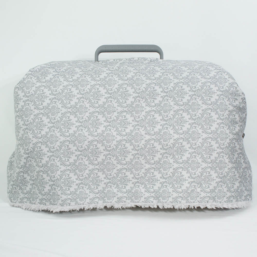 あったか３WAY キャリーカバーブランケット ダマスク グレーファー＜マルチ幅＞ Mサイズ（トグルボタン付き）