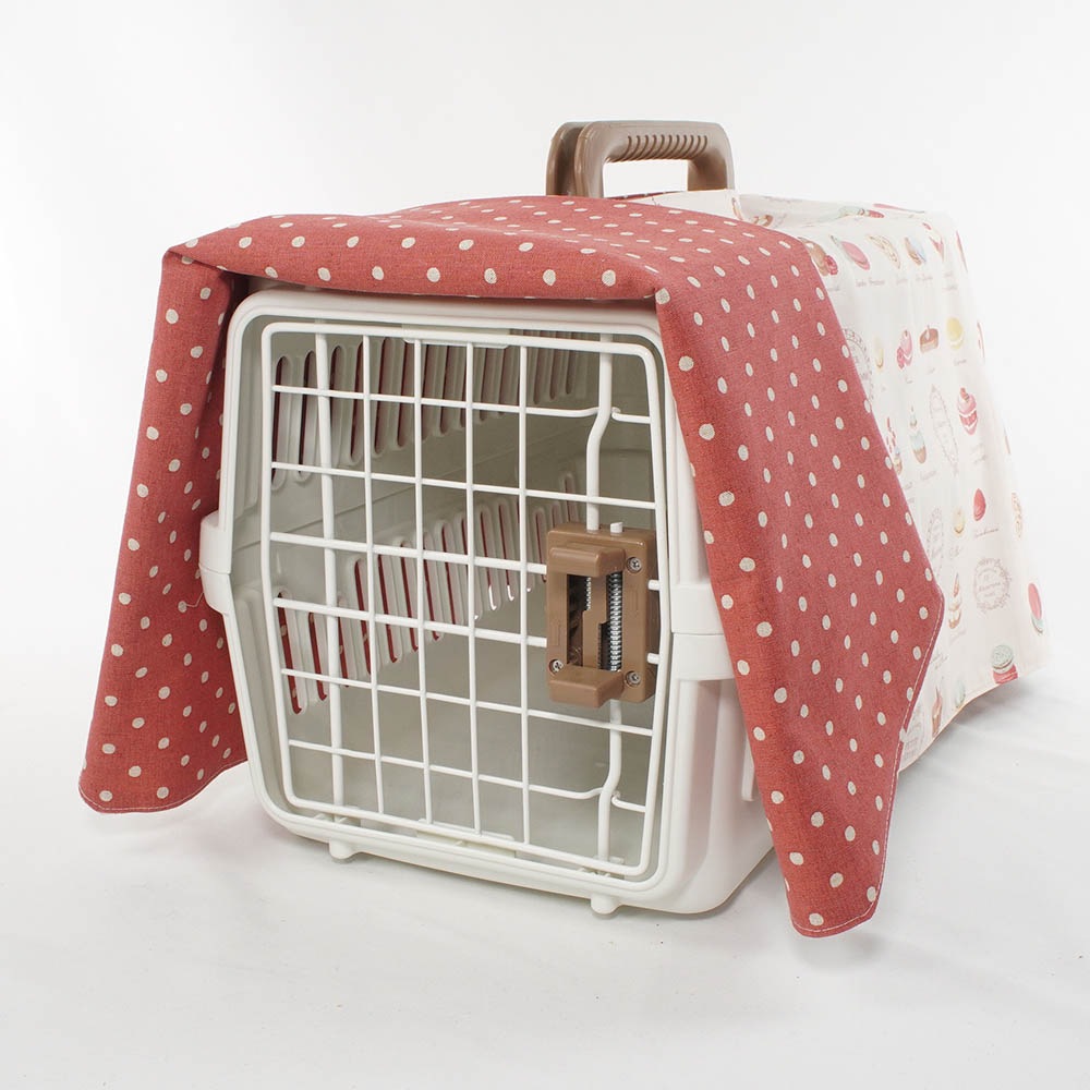 Helen's クレートカバー マカロンピンクドット Sサイズ トグルボタン無し