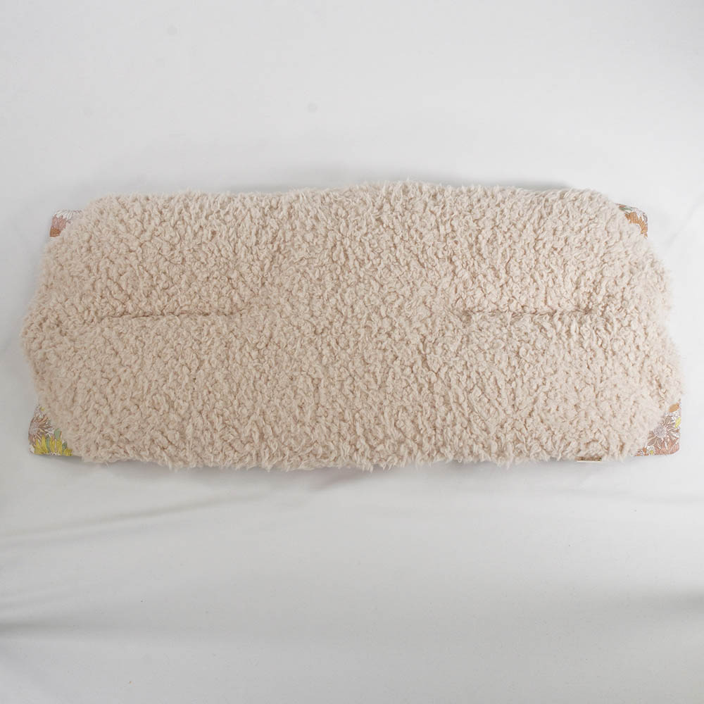【500円OFF】DOME3ラージ用クッションセット ぷくぷく あごのせクッション＋キャリークッションベッド Mサイズ リバティプリント スモールスザンナ アイボリーファー