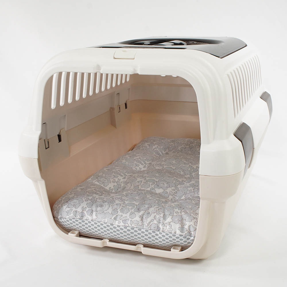 夏用縁無しクッションベッド iCOLD 接触冷感 リバティプリント Betsy グレー Sサイズ