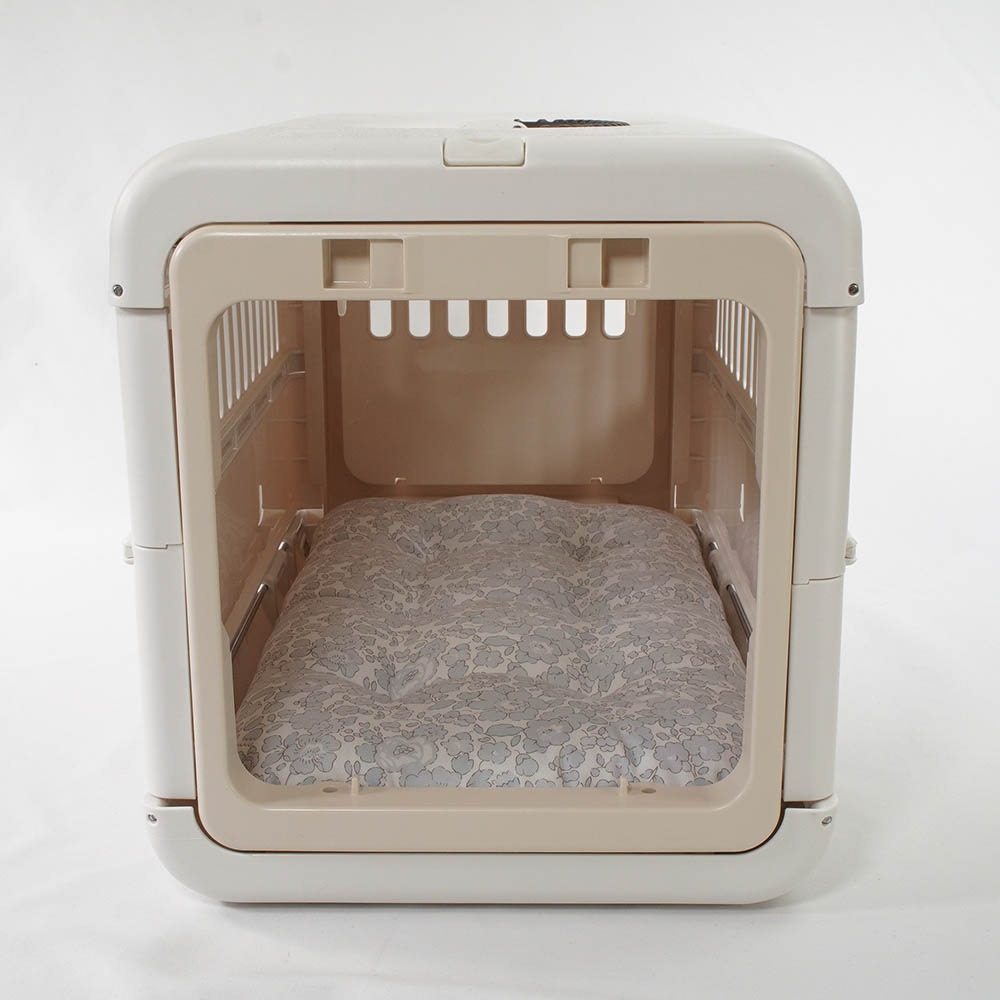 夏用縁無しクッションベッド iCOLD 接触冷感 リバティプリント Betsy グレー Sサイズ