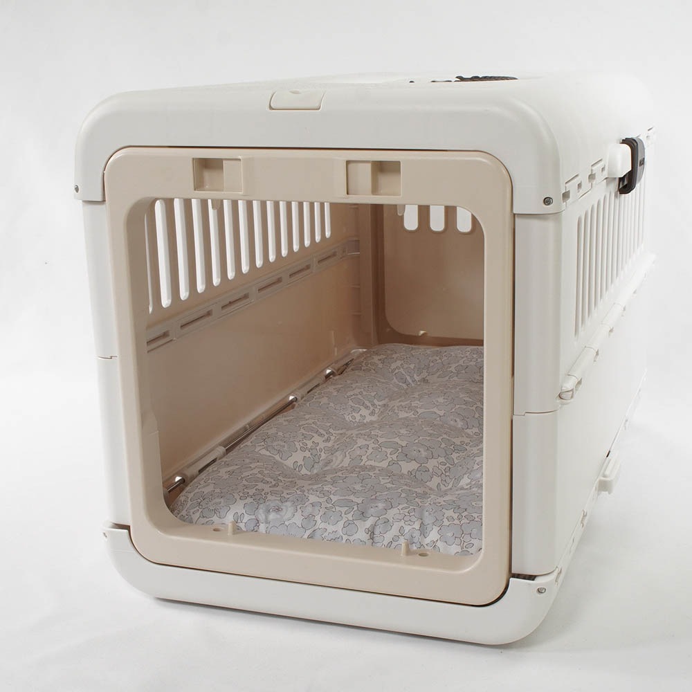 夏用縁無しクッションベッド iCOLD 接触冷感 リバティプリント Betsy グレー Sサイズ