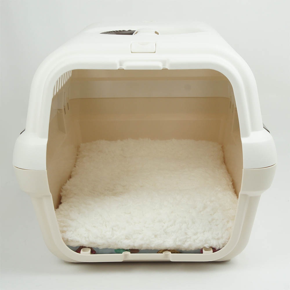 縁無しクッションベッド/クレートクッション マカロンブルーファー Sサイズ