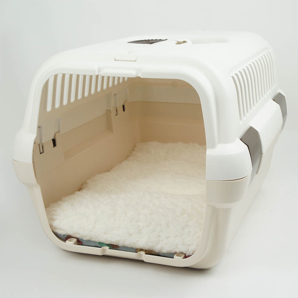 縁無しクッションベッド/クレートクッション マカロンブルーファー Sサイズ