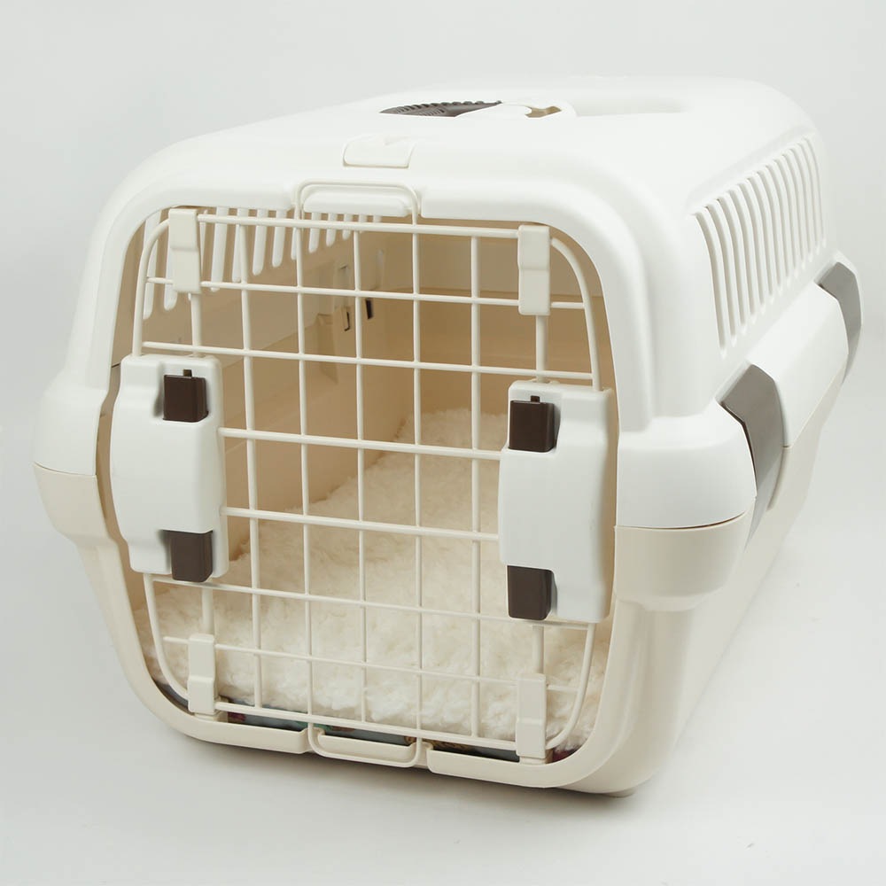 縁無しクッションベッド/クレートクッション マカロンブルーファー Sサイズ