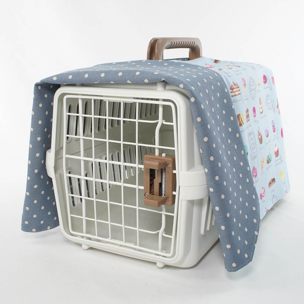 Helen's クレートカバー マカロンブルードット Sサイズ トグルボタン無し