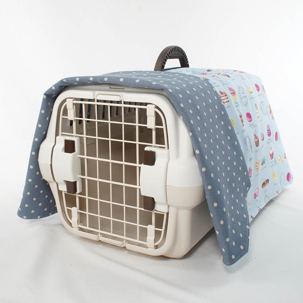 Helen's クレートカバー マカロンブルードット Sサイズ トグルボタン無し