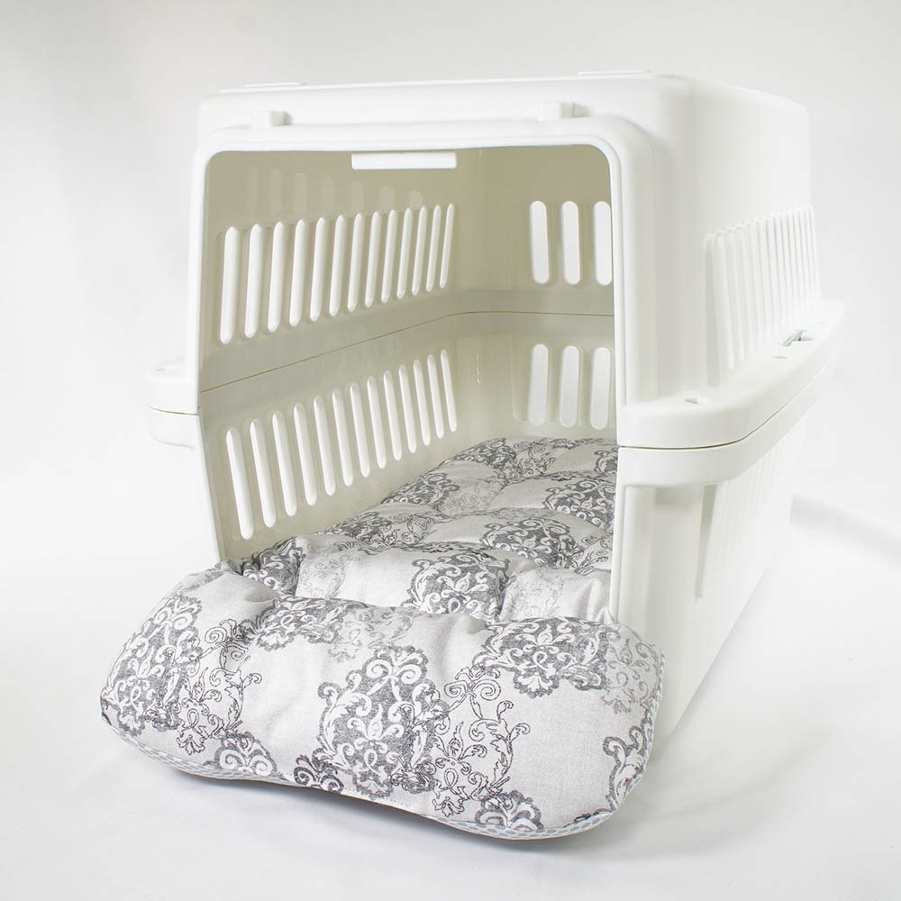 夏用 あごのせ縁無しクッション iCOLD 接触冷感 ヴィンテージダマスク グレー Mサイズ