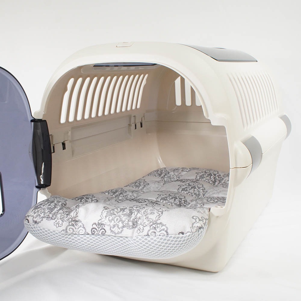 夏用 あごのせ縁無しクッション iCOLD 接触冷感 ヴィンテージダマスク グレー Mサイズ