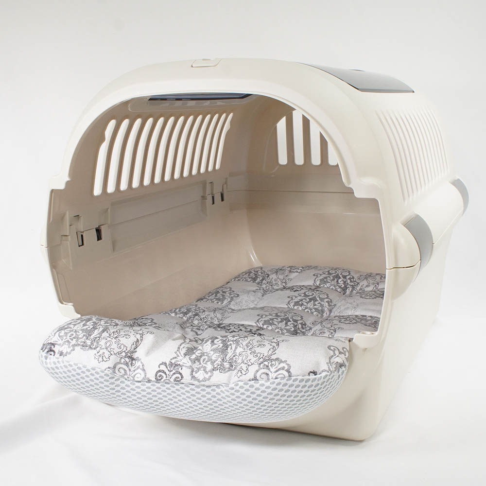 夏用 あごのせ縁無しクッション iCOLD 接触冷感 ヴィンテージダマスク グレー Mサイズ