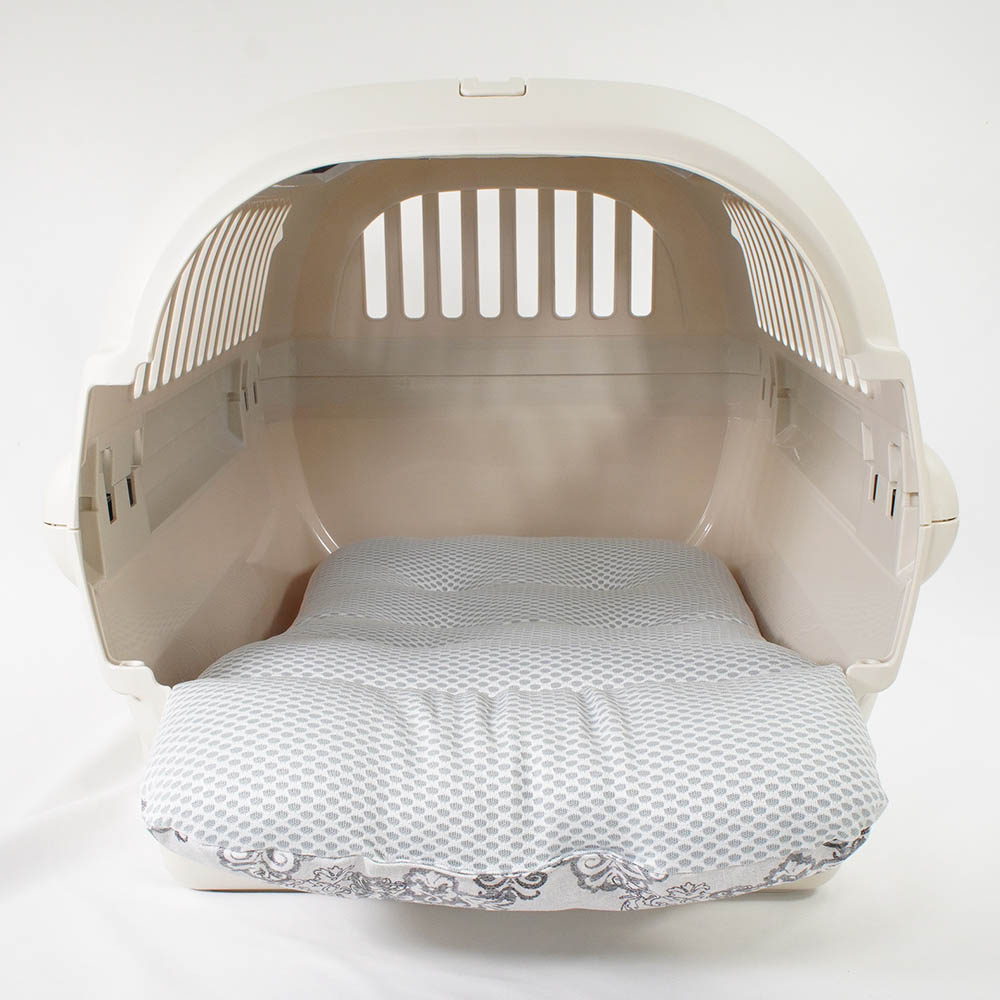 夏用 あごのせ縁無しクッション iCOLD 接触冷感 ヴィンテージダマスク グレー Mサイズ