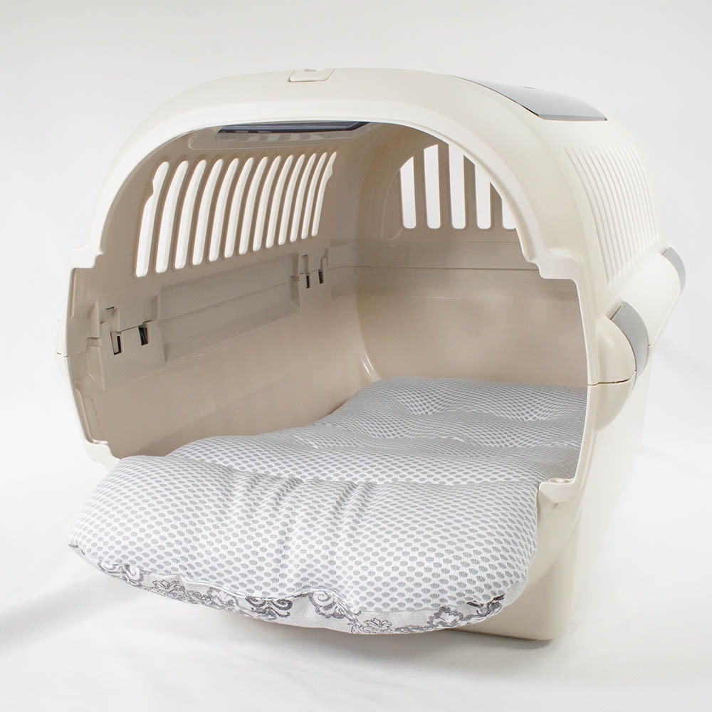 夏用 あごのせ縁無しクッション iCOLD 接触冷感 ヴィンテージダマスク グレー Mサイズ