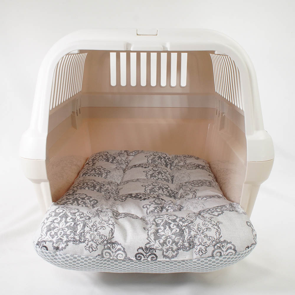 夏用 あごのせ縁無しクッション iCOLD 接触冷感 ヴィンテージダマスク グレー Mサイズ