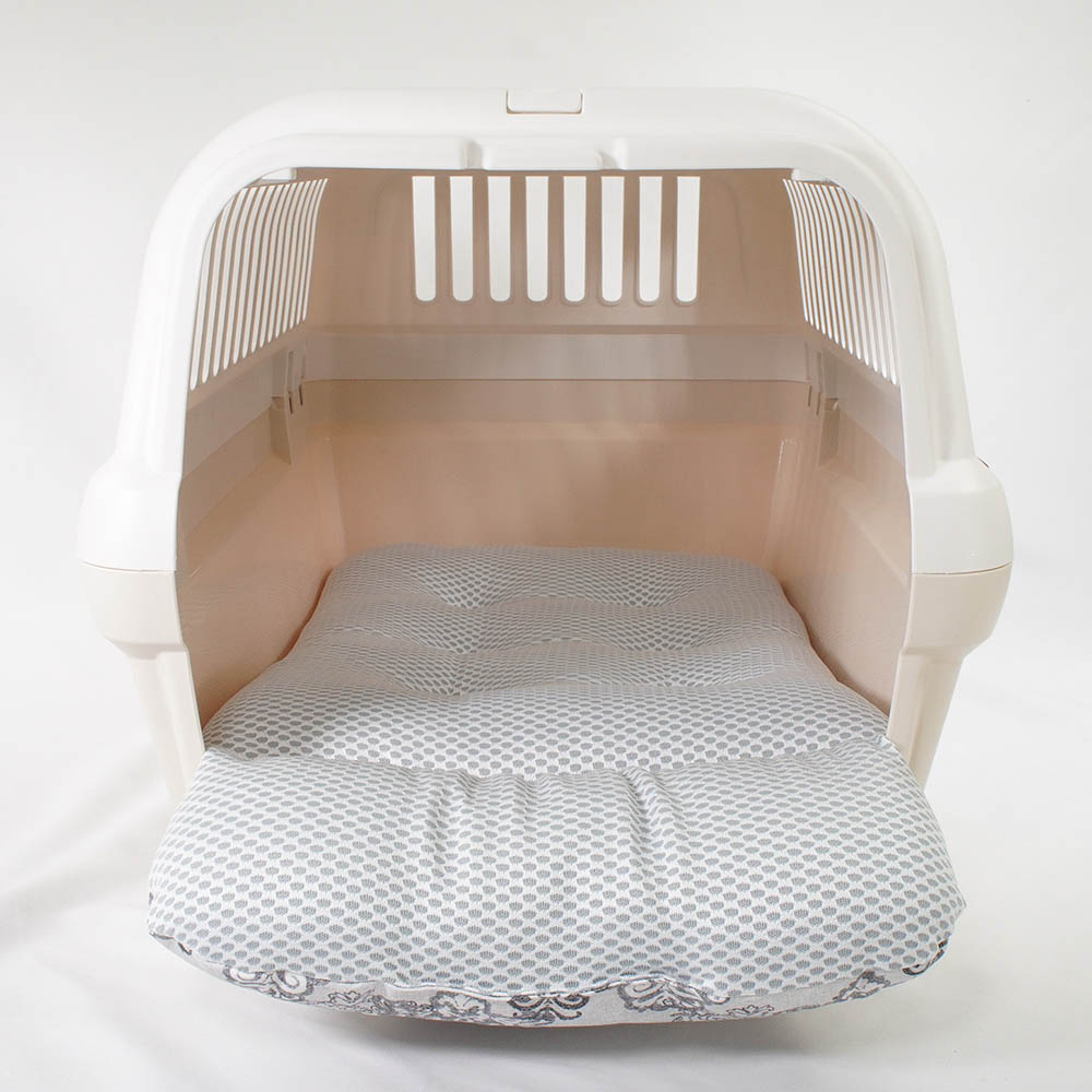 夏用 あごのせ縁無しクッション iCOLD 接触冷感 ヴィンテージダマスク グレー Mサイズ