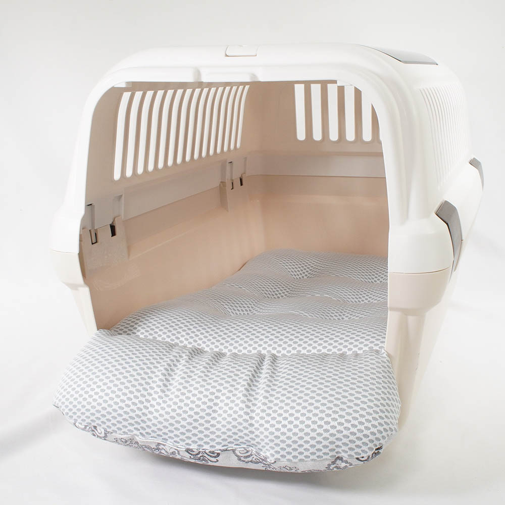 夏用 あごのせ縁無しクッション iCOLD 接触冷感 ヴィンテージダマスク グレー Mサイズ