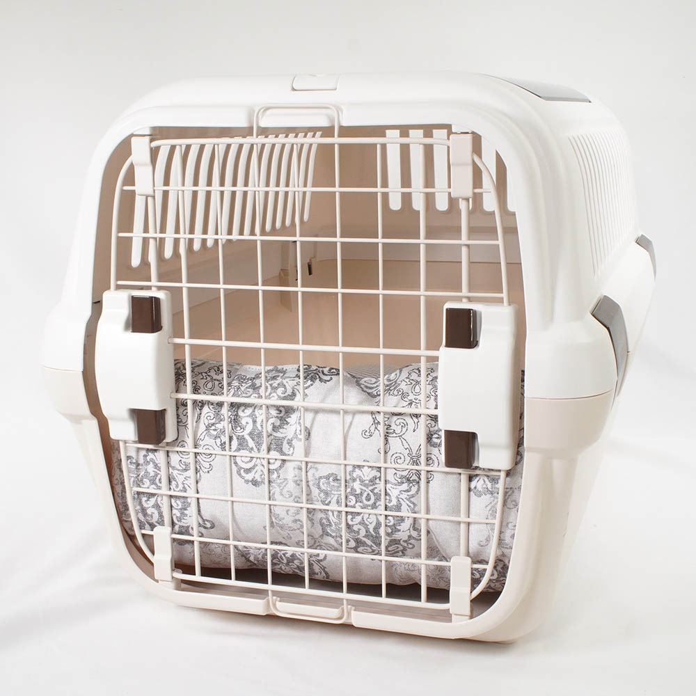 夏用 あごのせ縁無しクッション iCOLD 接触冷感 ヴィンテージダマスク グレー Mサイズ