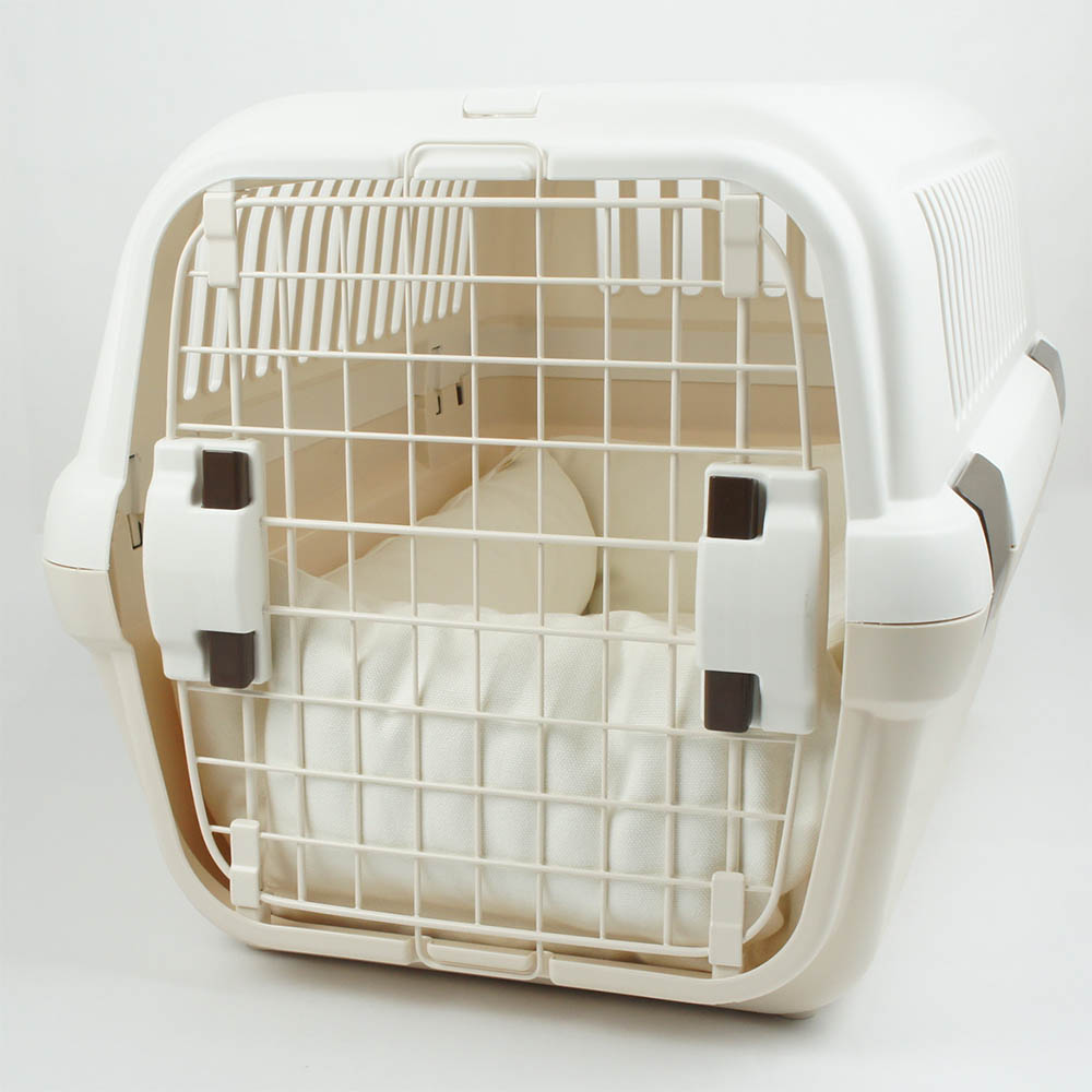 カミカミ大好きちゃん用 ８号帆布生地 キャリークッションベッド/クレートクッション オフホワイト Mサイズ