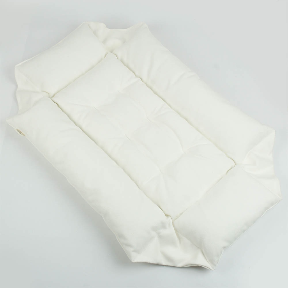 カミカミ大好きちゃん用 ８号帆布生地 キャリークッションベッド/クレートクッション オフホワイト Mサイズ