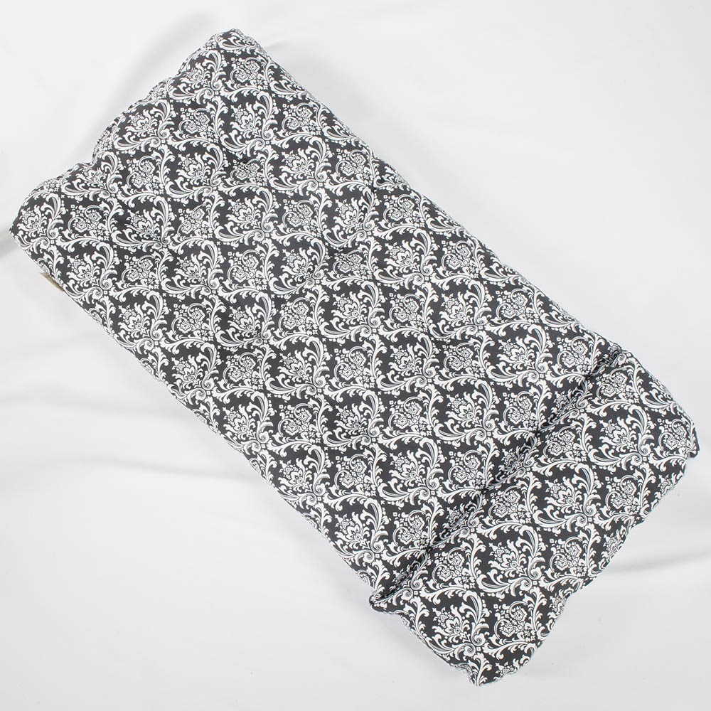 夏用 あごのせ縁無しクッション iCOLD 接触冷感 ダマスク モスブラック Mサイズ