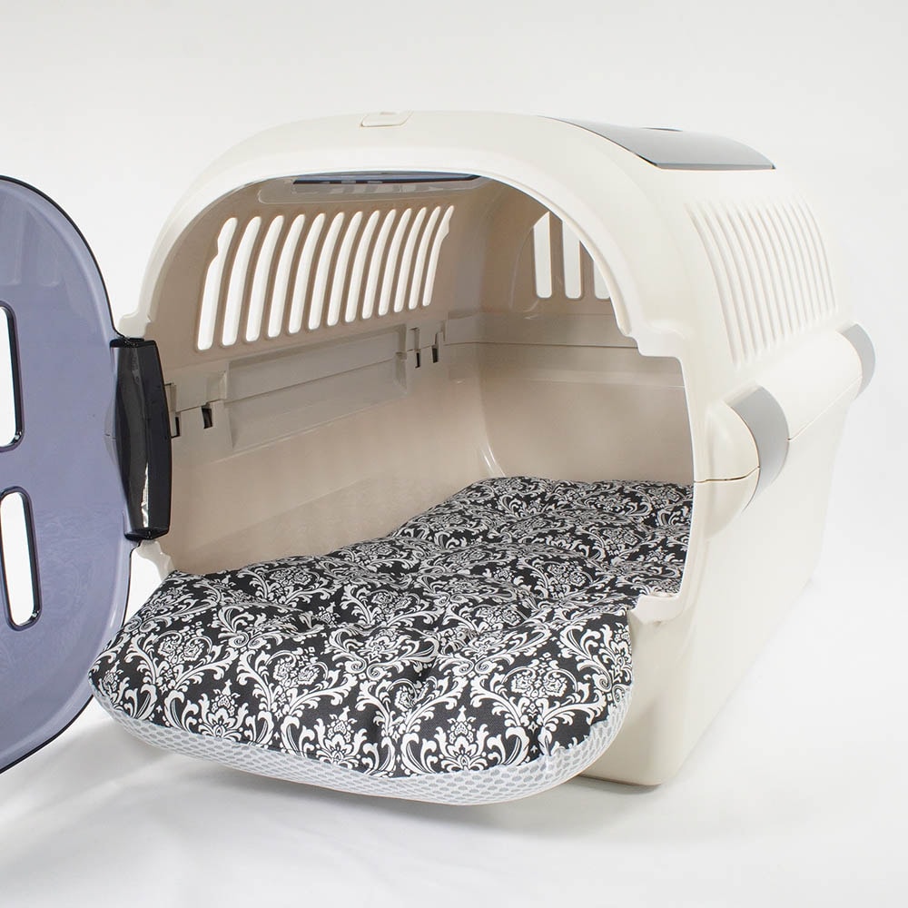 夏用 あごのせ縁無しクッション iCOLD 接触冷感 ダマスク モスブラック Mサイズ