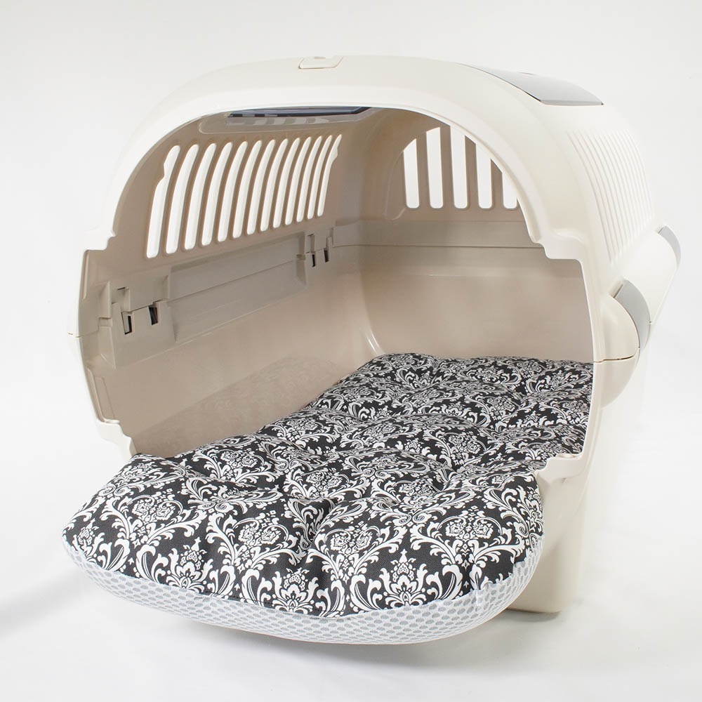 夏用 あごのせ縁無しクッション iCOLD 接触冷感 ダマスク モスブラック Mサイズ