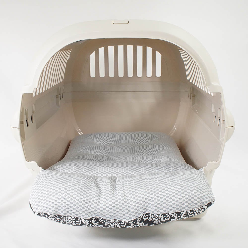 夏用 あごのせ縁無しクッション iCOLD 接触冷感 ダマスク モスブラック Mサイズ