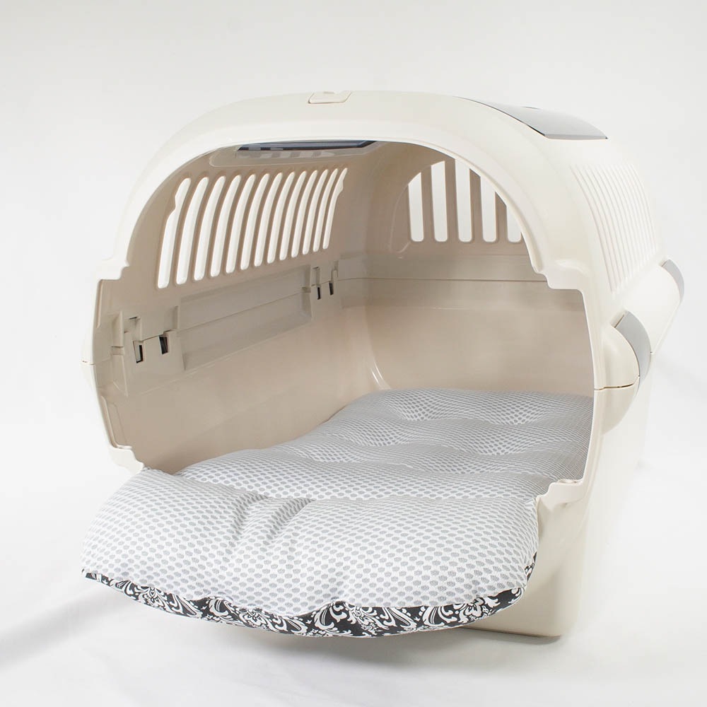 夏用 あごのせ縁無しクッション iCOLD 接触冷感 ダマスク モスブラック Mサイズ