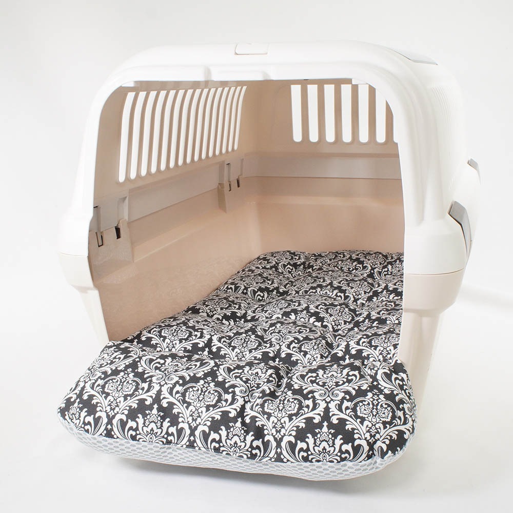 夏用 あごのせ縁無しクッション iCOLD 接触冷感 ダマスク モスブラック Mサイズ