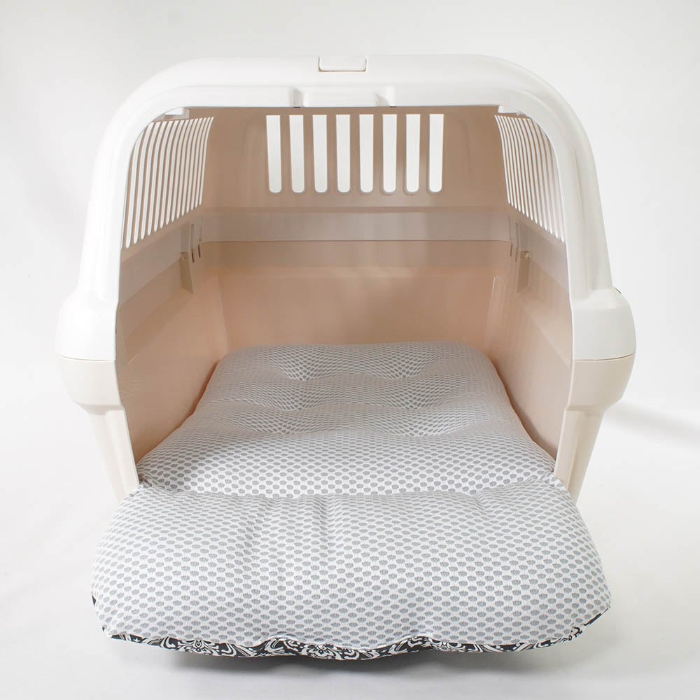 夏用 あごのせ縁無しクッション iCOLD 接触冷感 ダマスク モスブラック Mサイズ