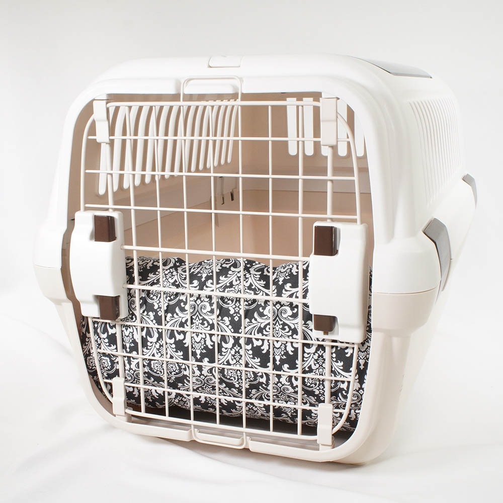 夏用 あごのせ縁無しクッション iCOLD 接触冷感 ダマスク モスブラック Mサイズ